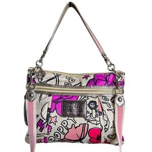 Coach Poppy Graffiti Floral Print Crossbody Shoulder Bag‎ Purse